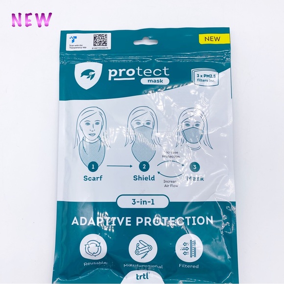 NEW- TRTL 3n1 protective Scarf Shield Mask - Picture 1 of 6